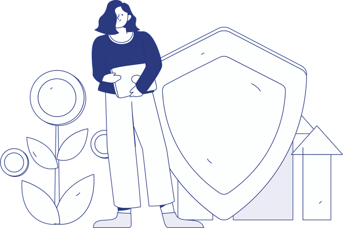 People doing secure investment  Illustration