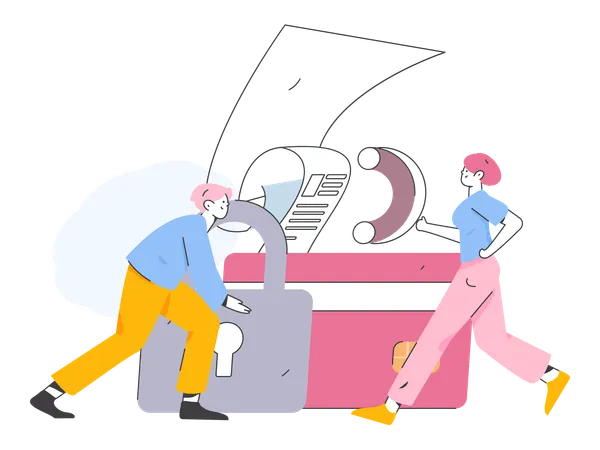 People doing secure payment  Illustration