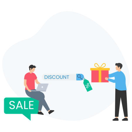 People Doing Shopping Discount  Illustration