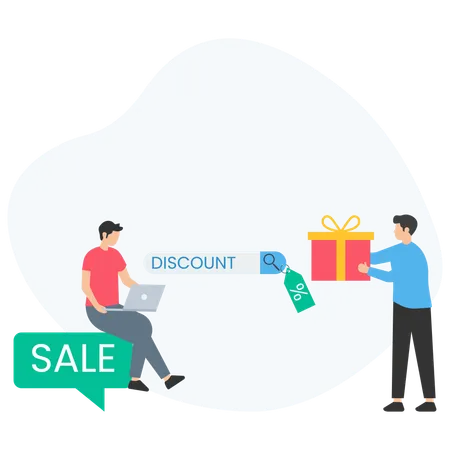 People Doing Shopping Discount  Illustration