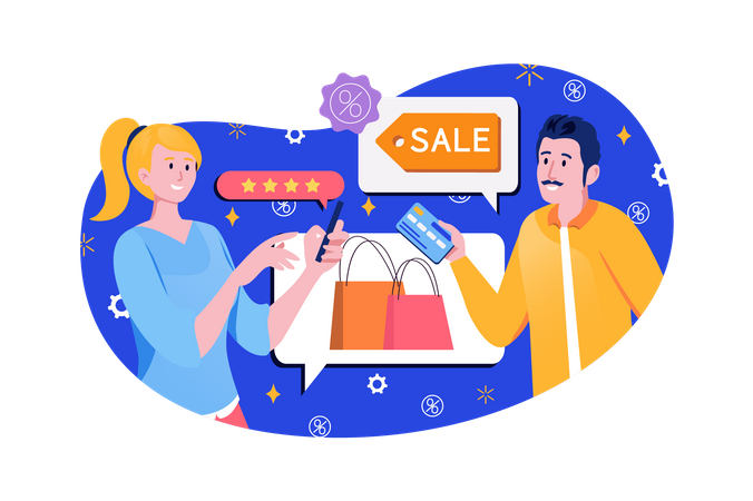 People doing shopping during sale  Illustration