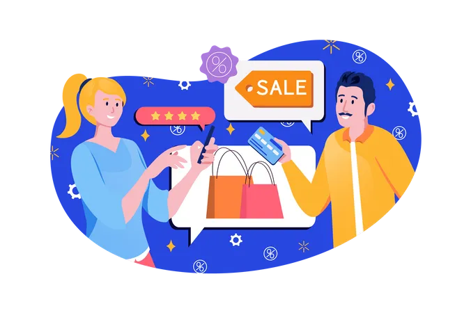 People doing shopping during sale  Illustration