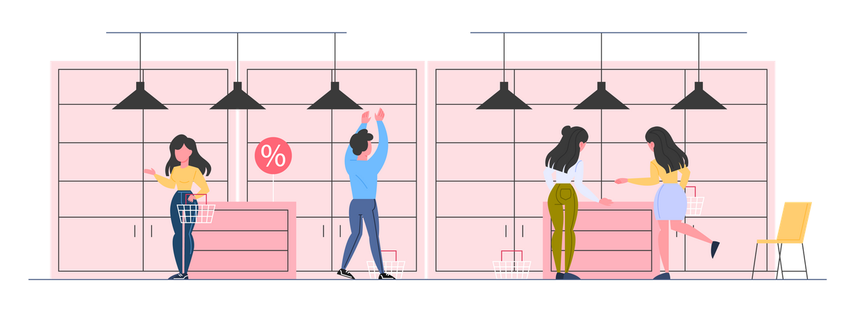 People doing shopping  Illustration