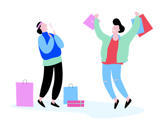 People doing shopping  Illustration