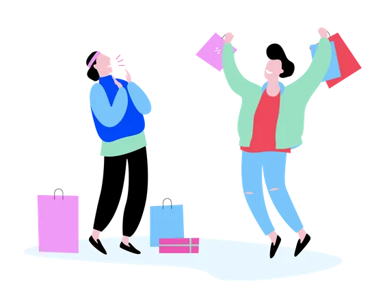 People doing shopping  Illustration