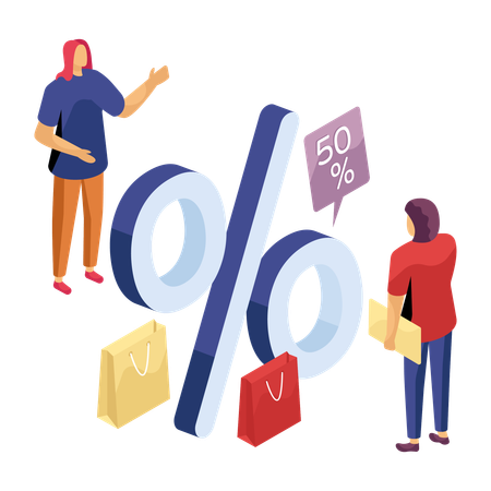 People doing shopping on discount  Illustration