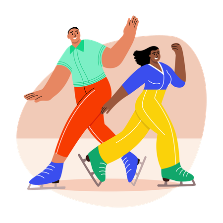 People doing Skating dance  Illustration