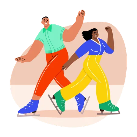 People doing Skating dance  Illustration