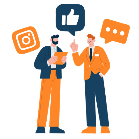 People doing social discussion  Illustration