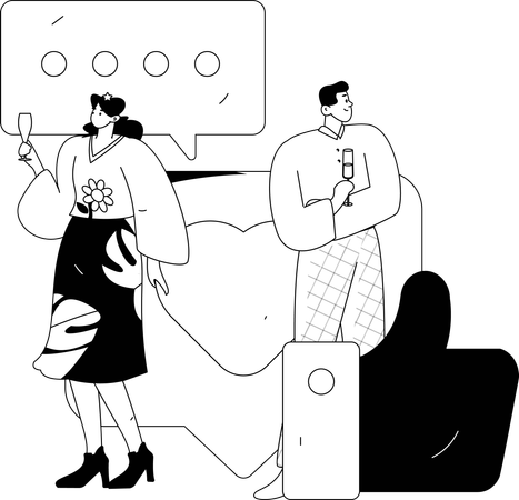 People doing social group discussion  Illustration