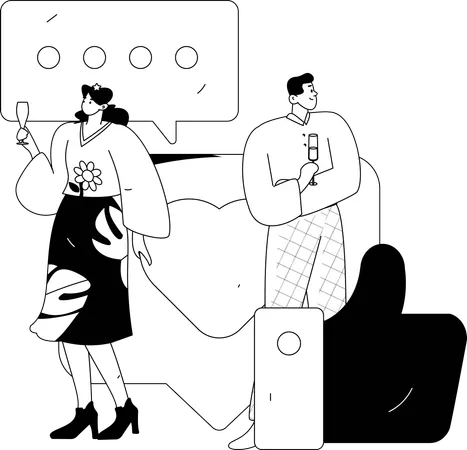 People doing social group discussion  Illustration