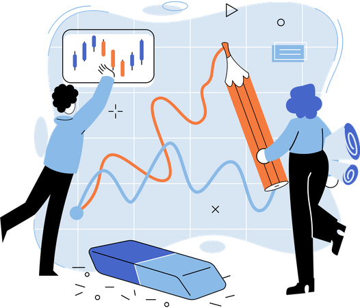 People doing stock market manipulation  Illustration