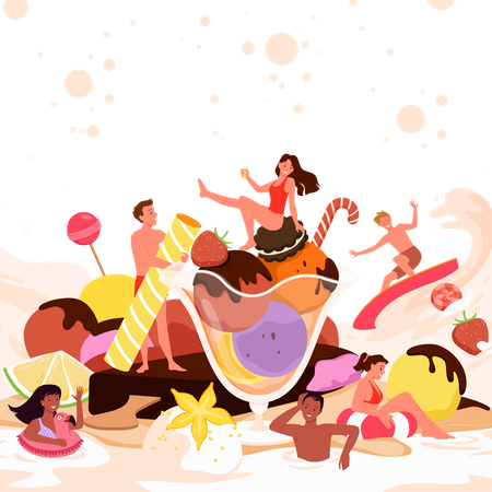 People doing summer party  Illustration