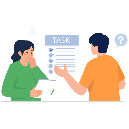 People doing Task Discussion Session  Illustration