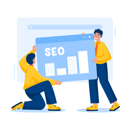 People doing teamwork in marketing reports  Illustration