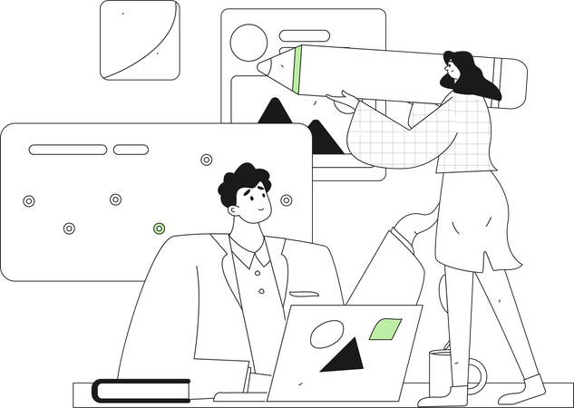 People doing video call session  Illustration