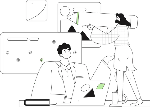 People doing video call session  Illustration
