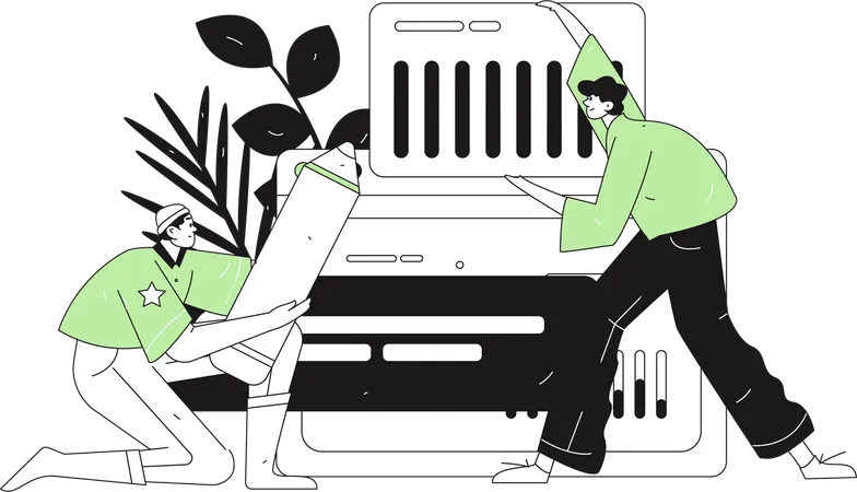 People doing video call session  Illustration