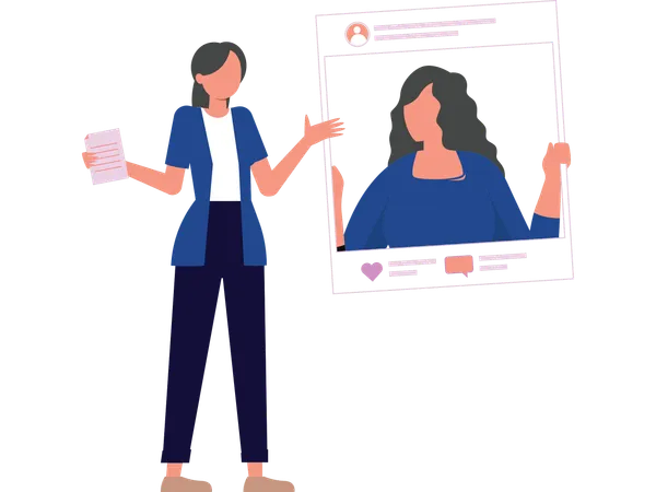 People doing video communication Illustration