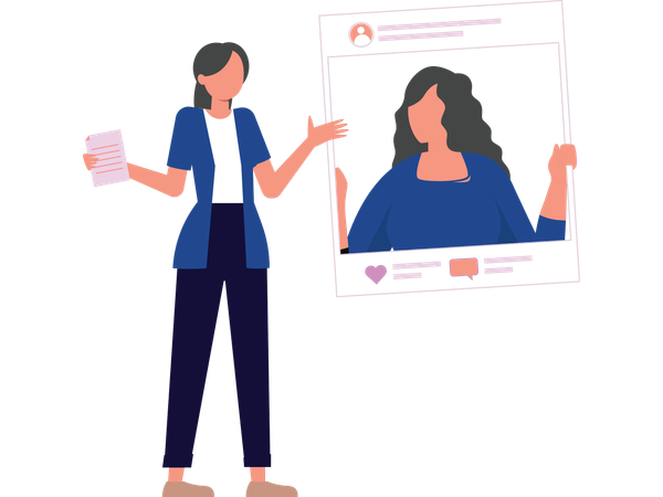 People doing video communication  Illustration