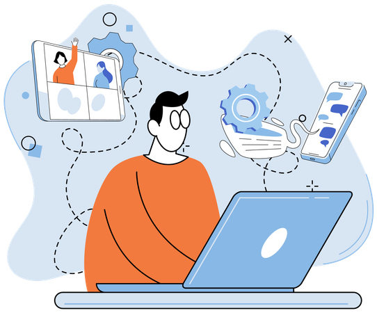 People doing virtual meeting  Illustration