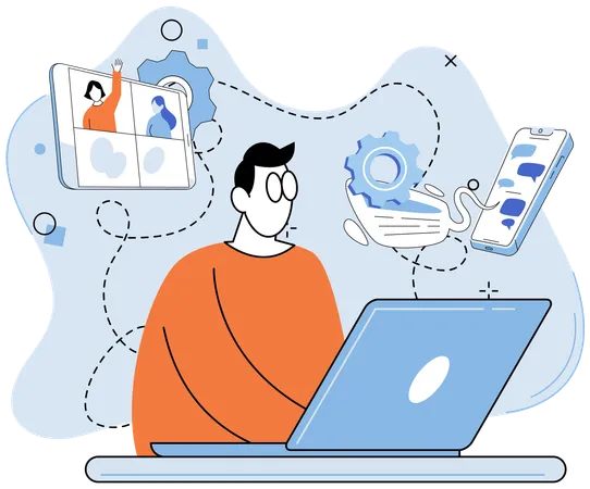 People doing virtual meeting  Illustration