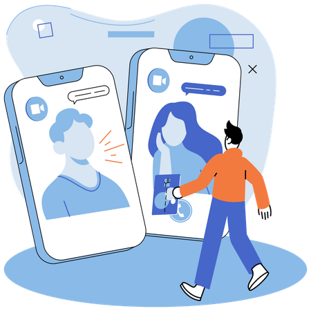 People doing virtual meeting  Illustration