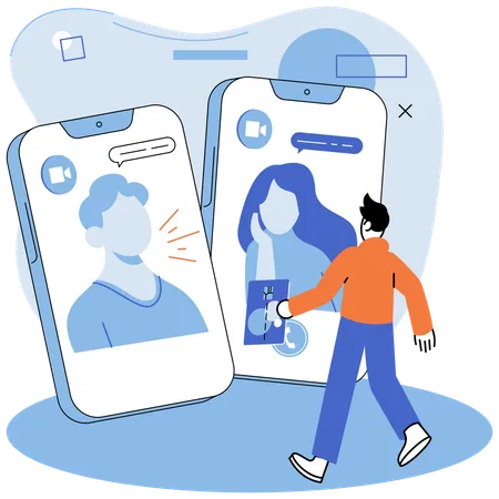 People doing virtual meeting  Illustration