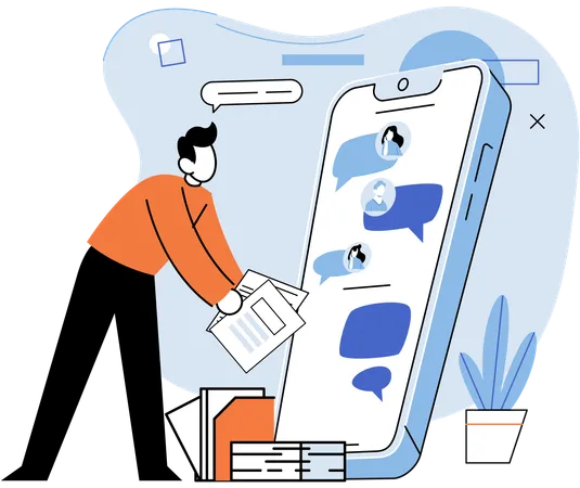 People doing virtual meeting  Illustration