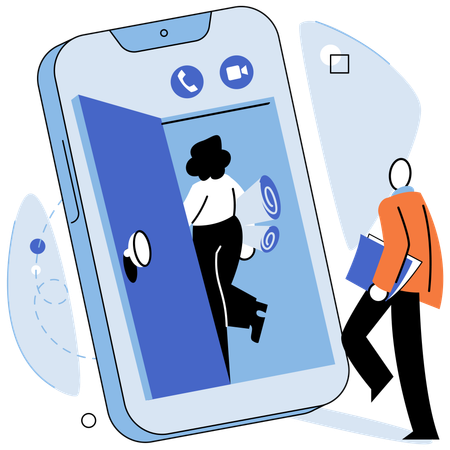 People doing virtual meeting  Illustration