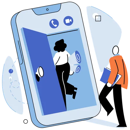 People doing virtual meeting  Illustration