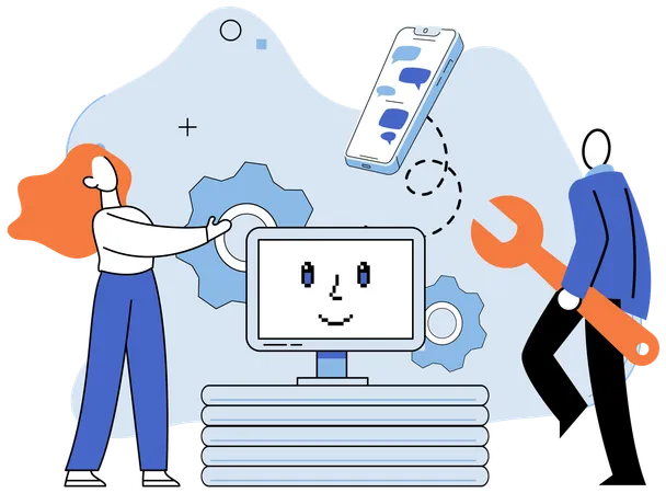 People doing virtual meeting  Illustration