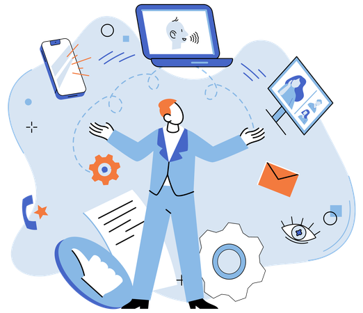 People doing virtual meeting  Illustration