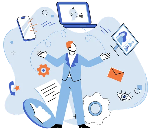 People doing virtual meeting  Illustration