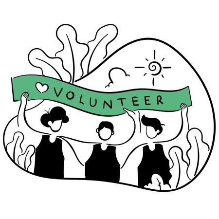 People doing volunteering work  Illustration