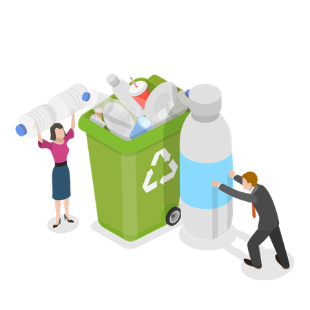 People doing waste recycling  Illustration