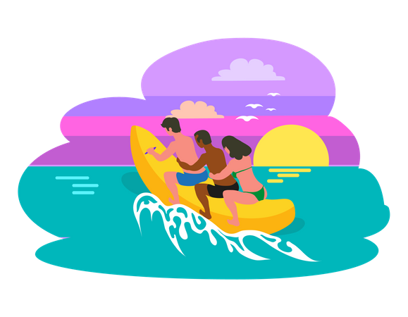 People doing water activities  Illustration