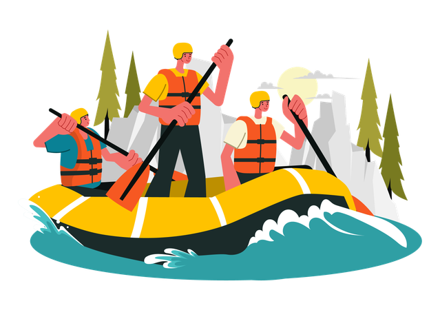 People doing water sport activity  Illustration