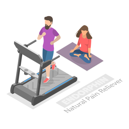 People doing workout for health life  Illustration