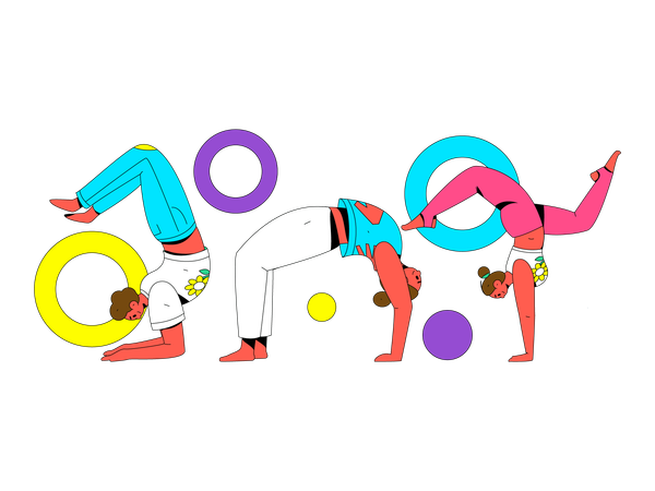 People doing yoga  Illustration