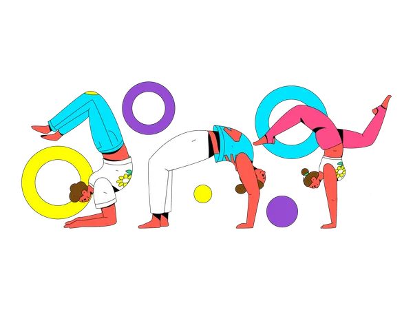 People doing yoga  Illustration