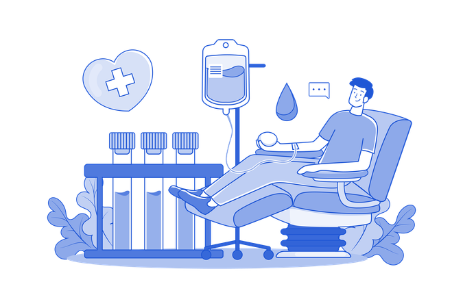 People Donate Blood To Charity  Illustration