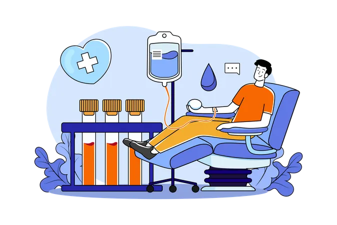 People donate blood to charity  Illustration