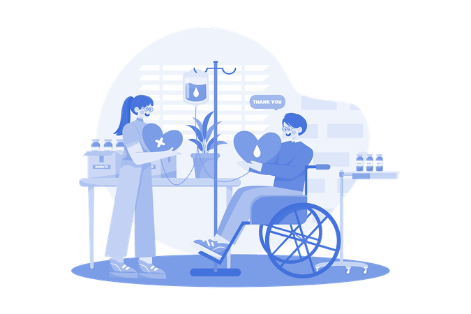 People Donate Blood To Charity  Illustration