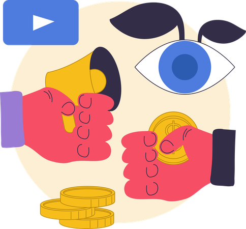 People earn through social marketing  Illustration