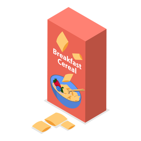 People eat breakfast cereals for healthy breakfast  Illustration