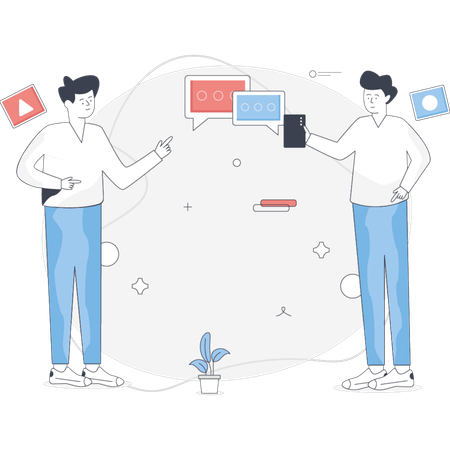 People engaged in conversation  Illustration