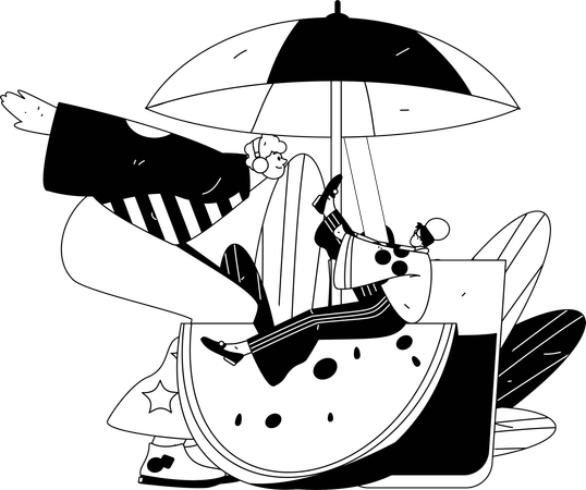 People enjoy summer holiday  Illustration