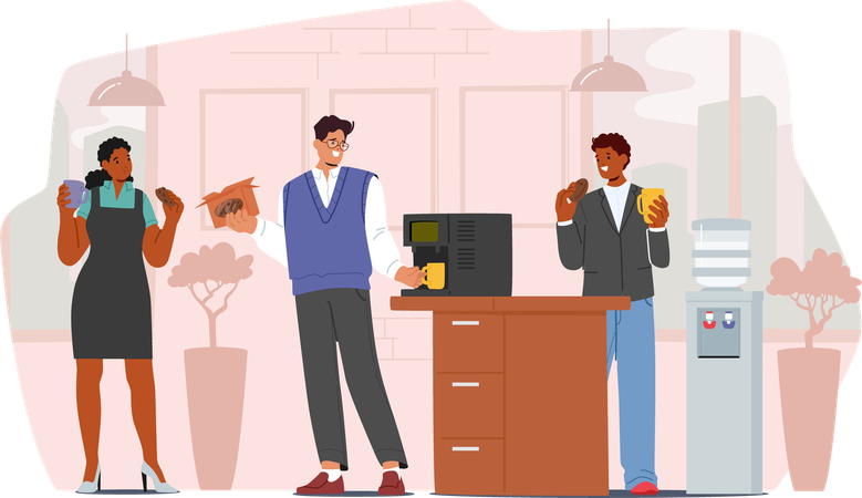 People enjoying coffee break  Illustration