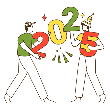 People enjoying Happy New Year party  Illustration